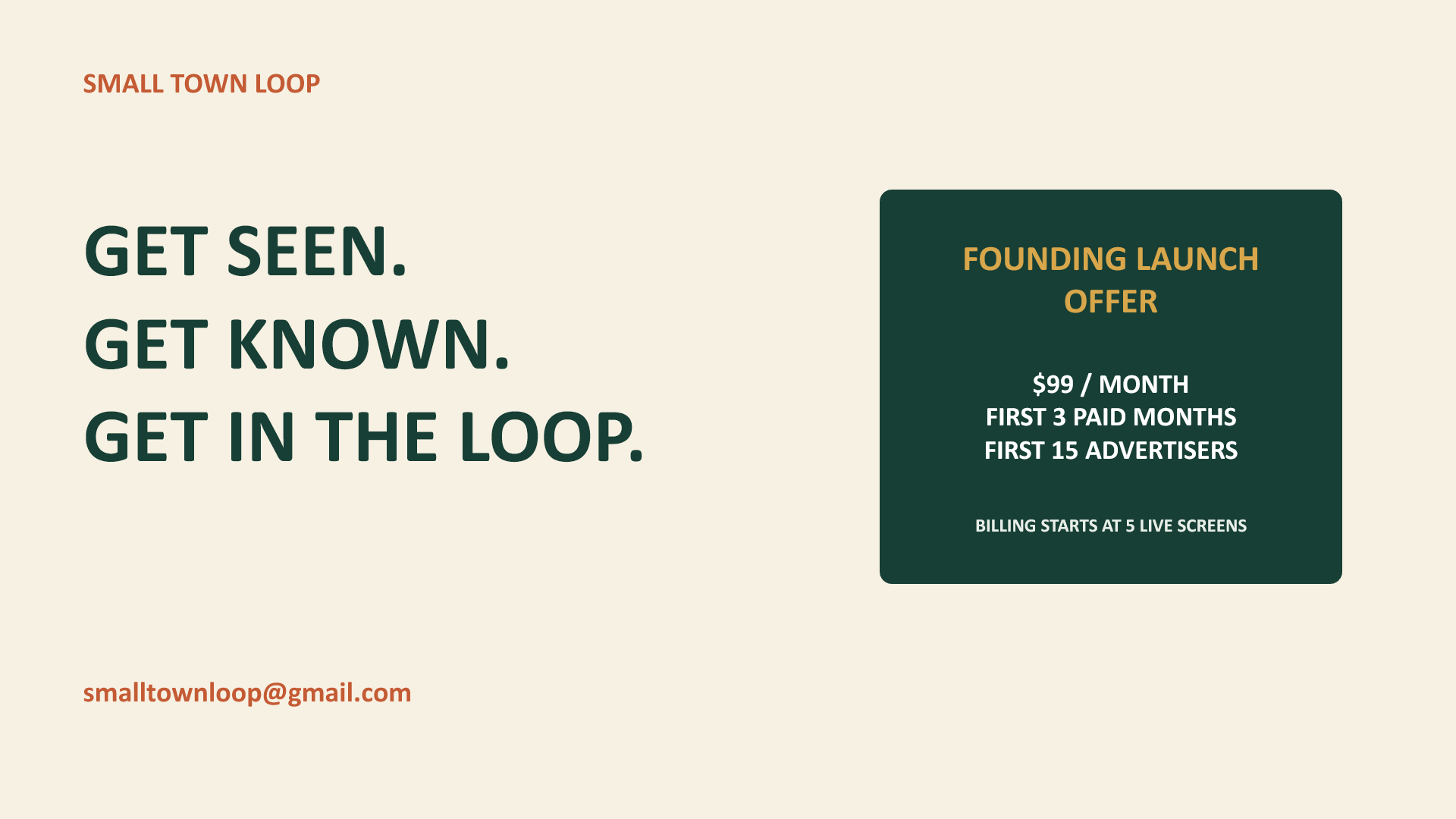 Founding advertiser invitation digital display advertisement